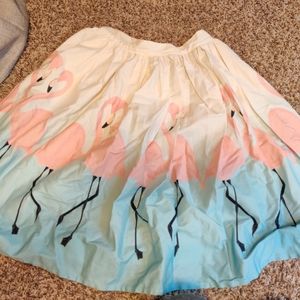 Flamingo circle skirt
